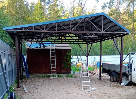 Навес из металлопрофиля, 5×6