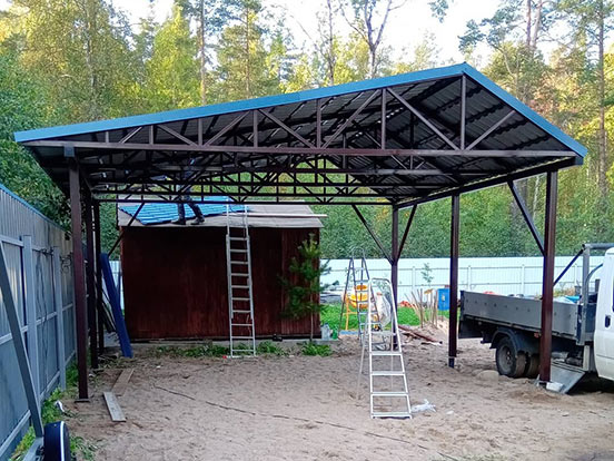 Навес из металлопрофиля, 5×6