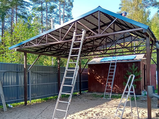Навес из металлопрофиля, 5×6